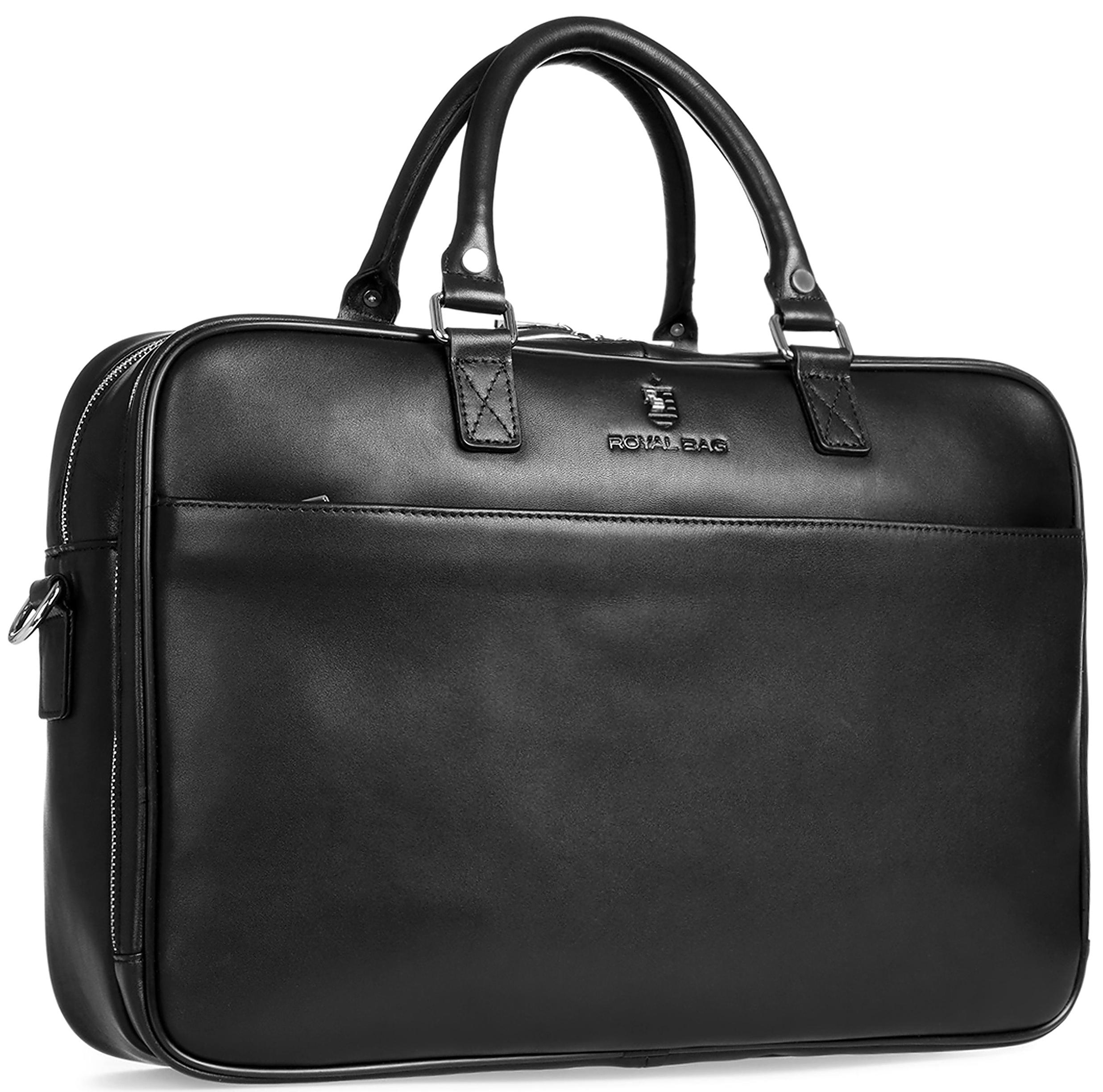 Містка ділова сумка-портфель з натуральної гладкої шкіри Royal Bag RB026A-5