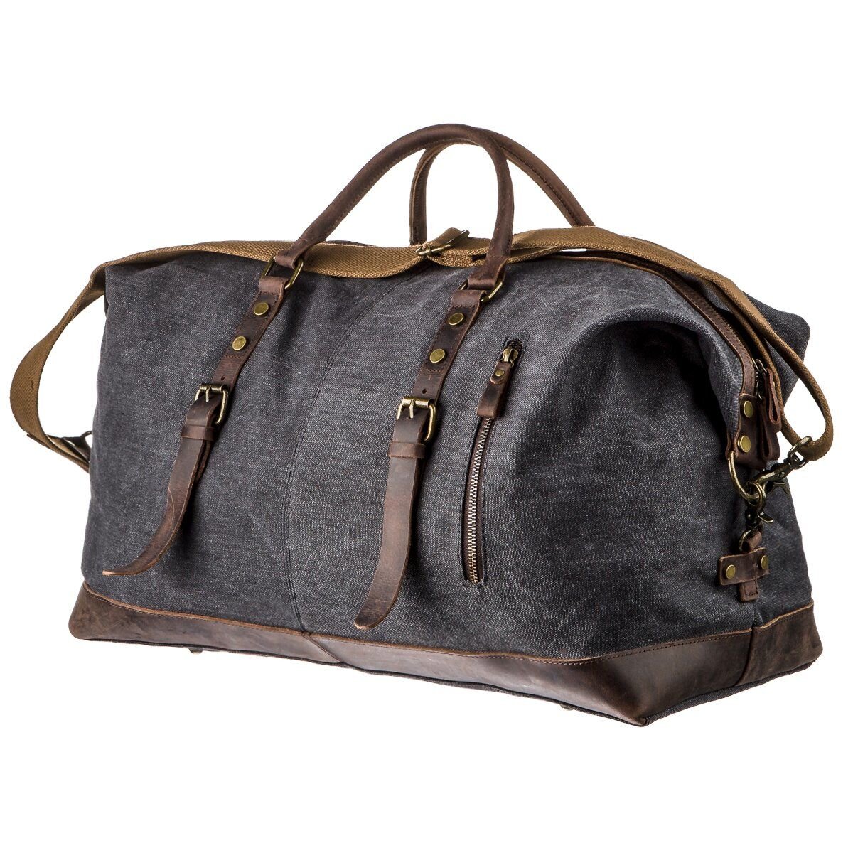 Дорожня сумка canvas Vintage 20130 Чорна — фото 1