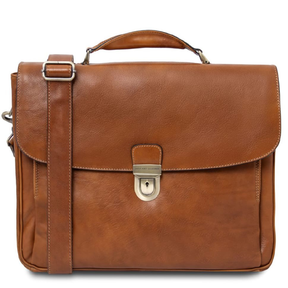 Кожаный мужской портфель мультифункциональный Alessandria Tuscany TL142067 (Телесный)