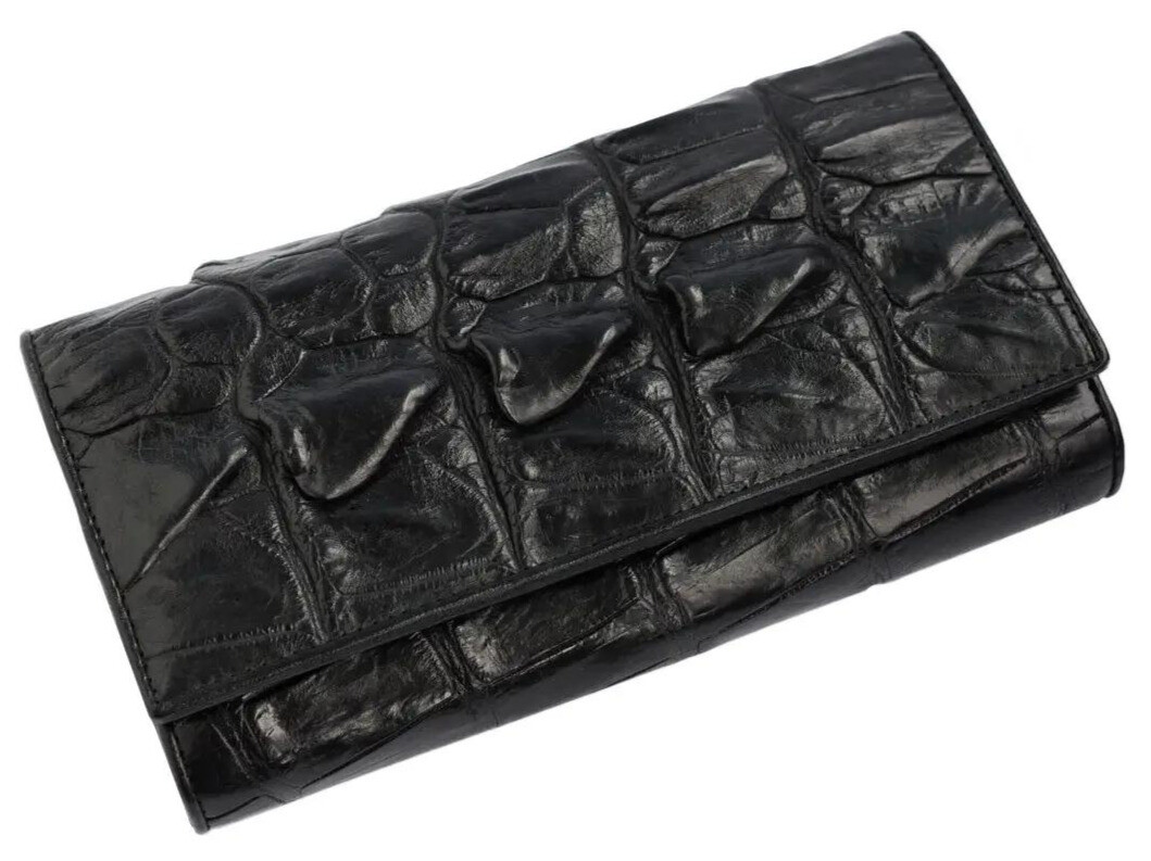 Гаманець зі шкіри крокодила Exotic Leather чорний