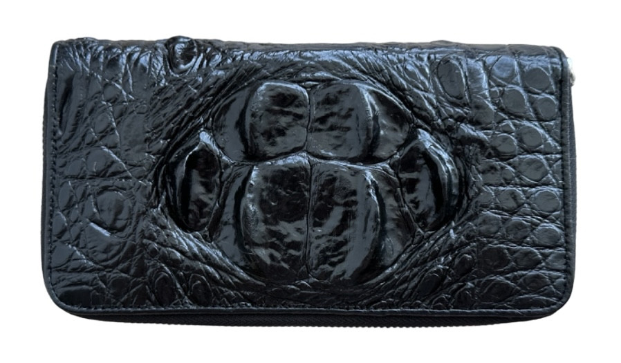 Барсетка клатч чоловічий із натуральної шкіри крокодила Exotic Leather Чорний (cb08) — фото 1