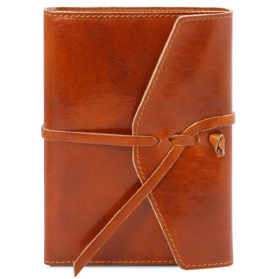 Шкіряний блокнот на шнуровке Tuscany Leather TL142027 (Мед)