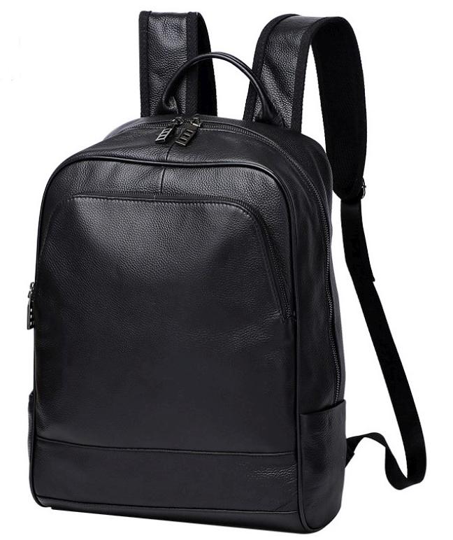 Рюкзак чоловічий шкіряний чорний Tiding Bag A25F-11685A