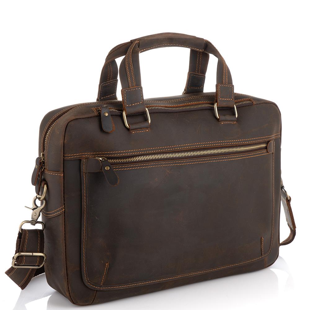 Вінтажна сумка для ноутбука коричнева Tiding Bag D4-005R — фото 1