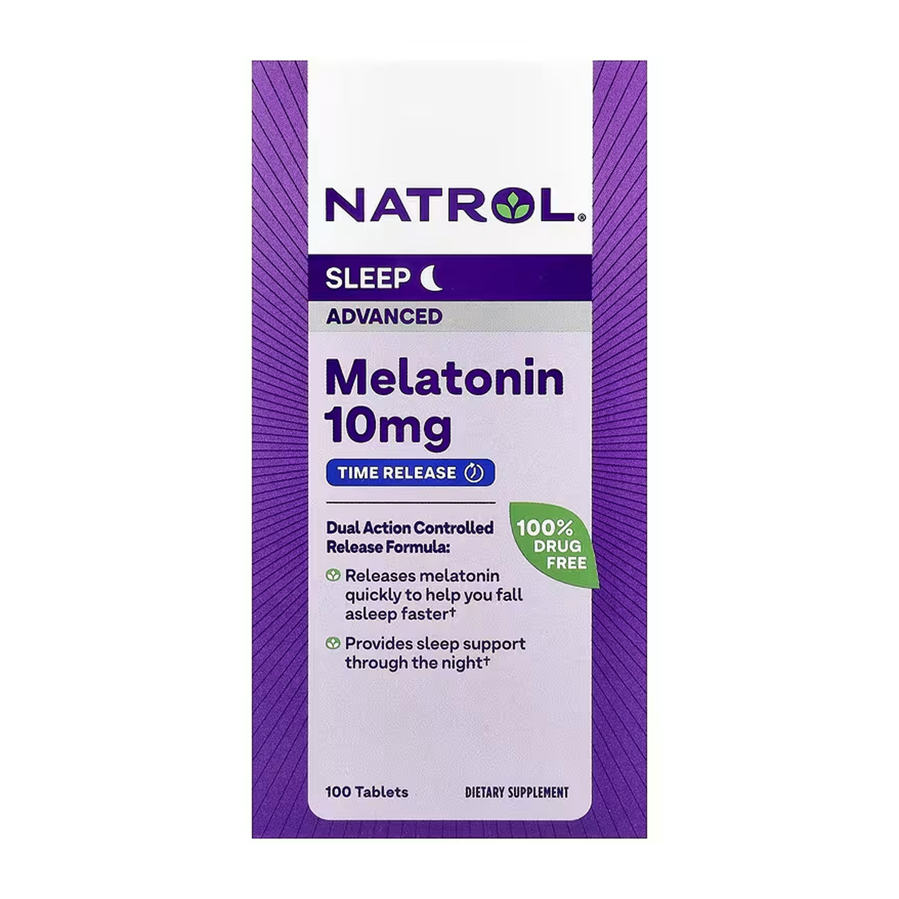 Мелатонін, 10 мг, 100 таблеток, NATROL