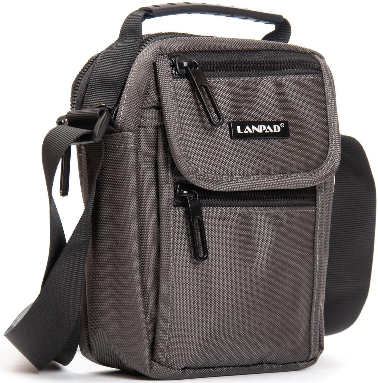 Сумка чоловіча Lanpad на плече сіра