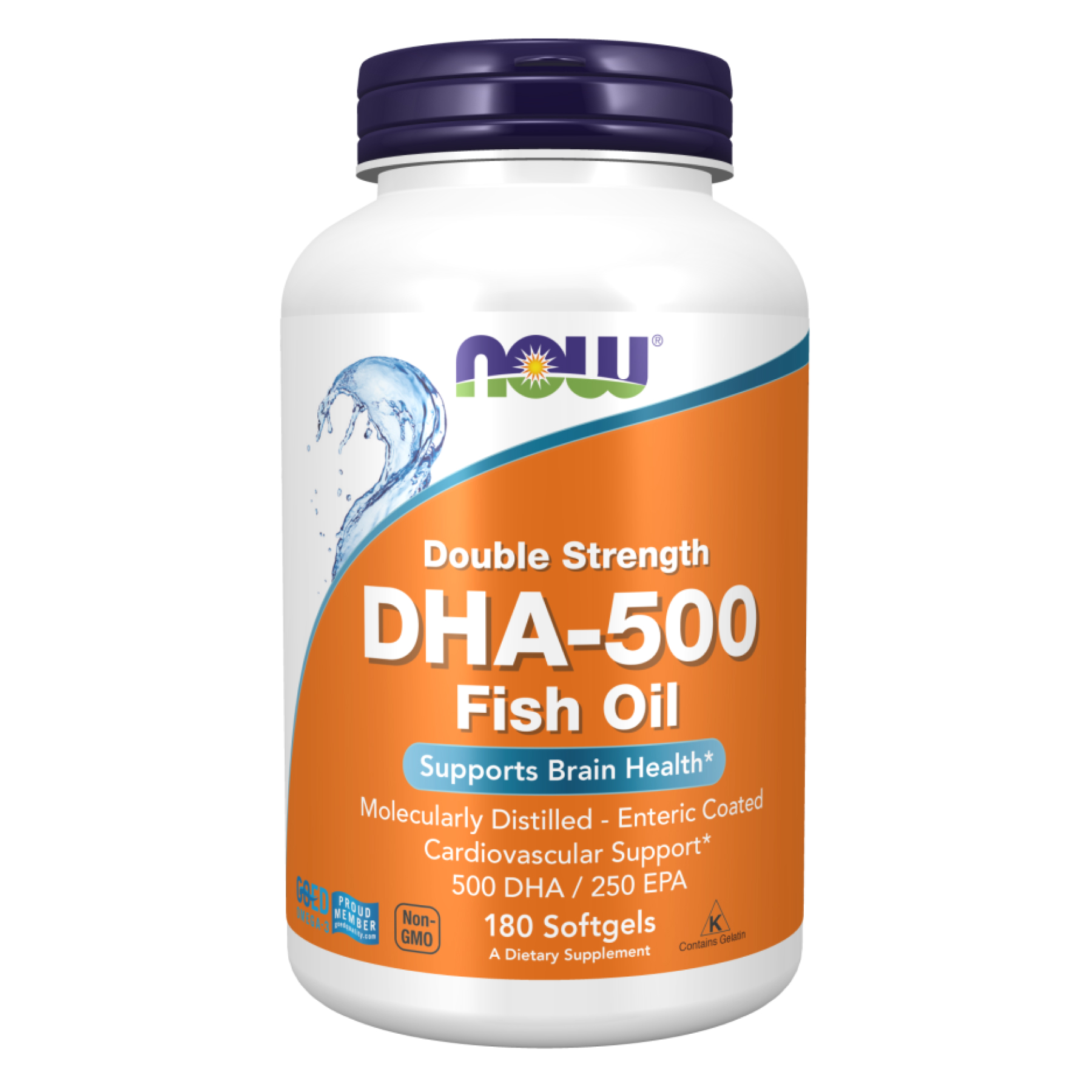 DHA, 500 мг, 180 желатинових капсул, Now Foods