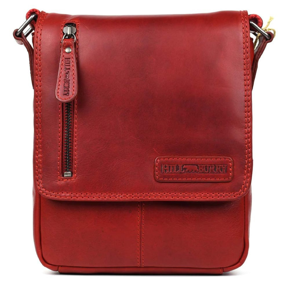 Чоловічий шкіряний червоний мессенджер HILL BURRY HB3069sR