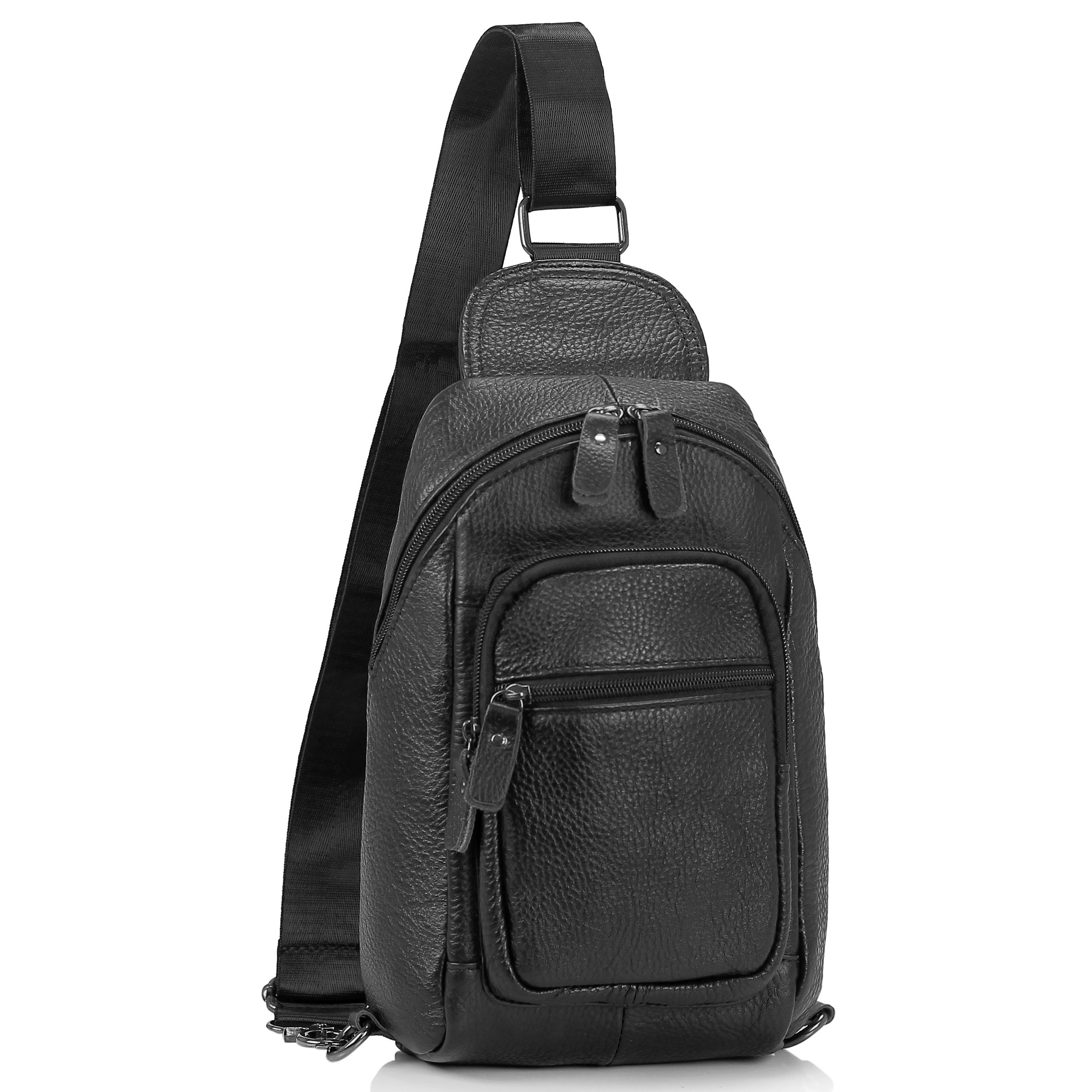 Чоловіча сумка-слінг чорна Tiding Bag M35-1008A