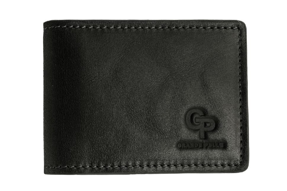 Затискач Grande Pelle 107610 глянцевая шкіра чорний