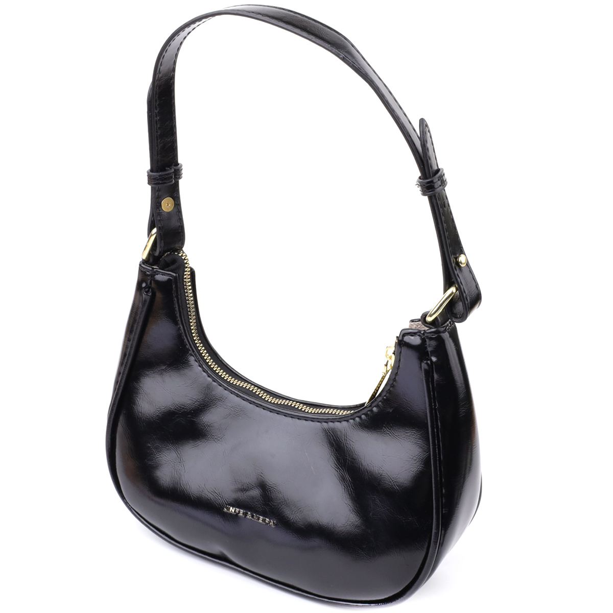 Лакова сумка на плече з екошкіри Vintage sale_15150 Чорний