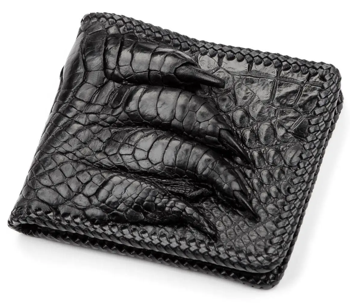 Портмоне з натуральної шкіри крокодила Exotic Leather Чорне (cw 40)