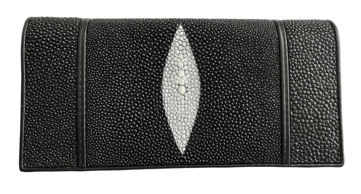 Гаманець зі скату Exotic Leather Чорний (stw 29)
