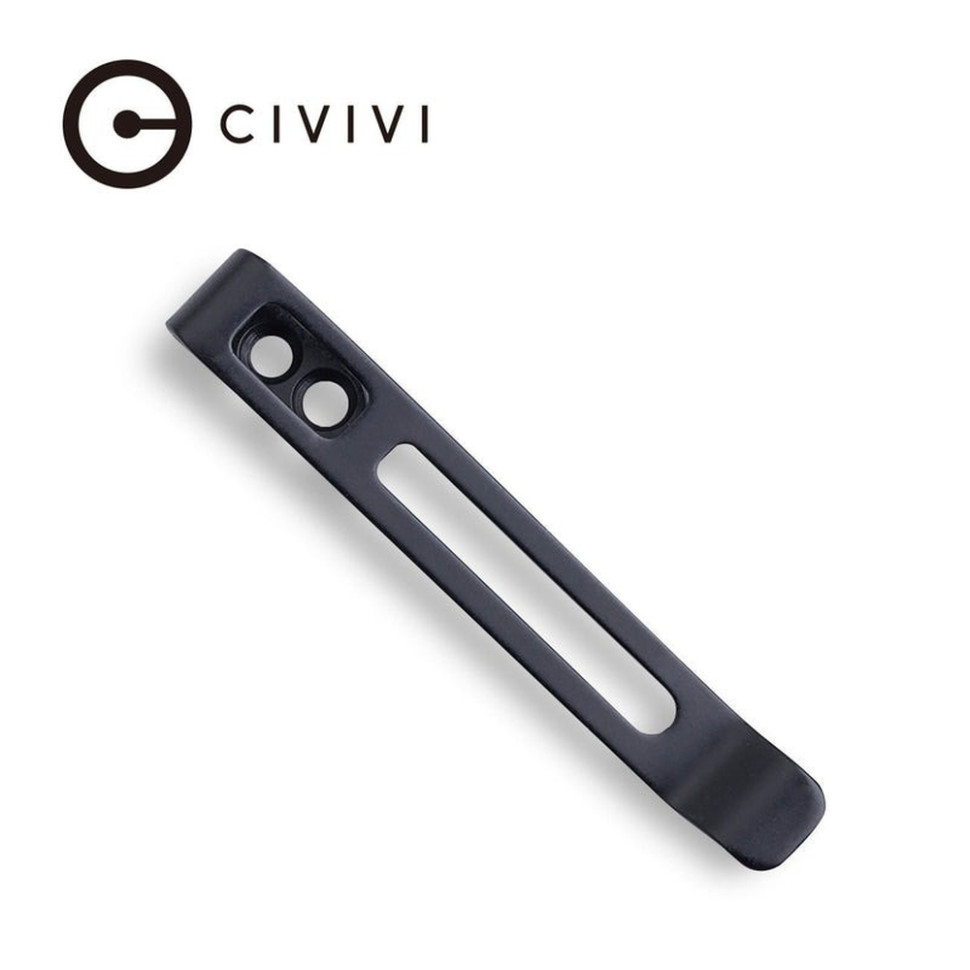 Кліпса кишенькова сталева чорна Civivi без гвинтів CA-05A-V1 — фото 1