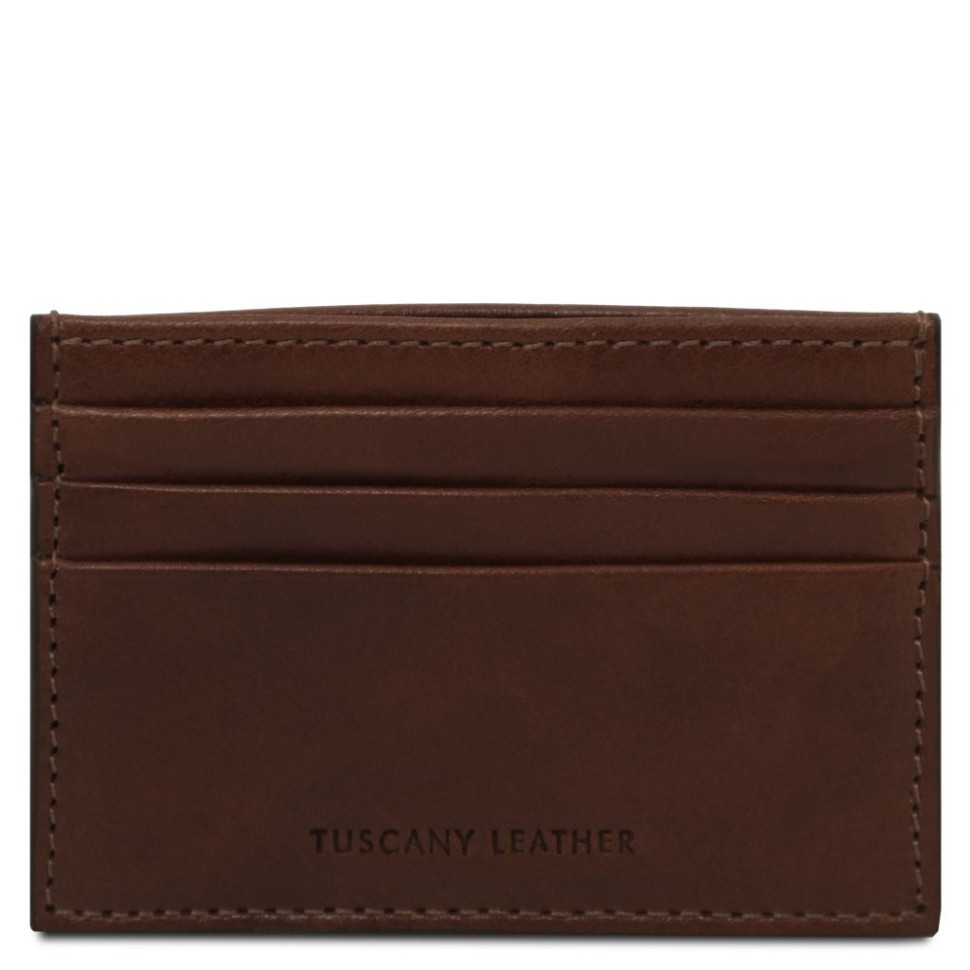 Шкіряний кардхолдер Tuscany Leather TL142471 (Темно-коричневий)