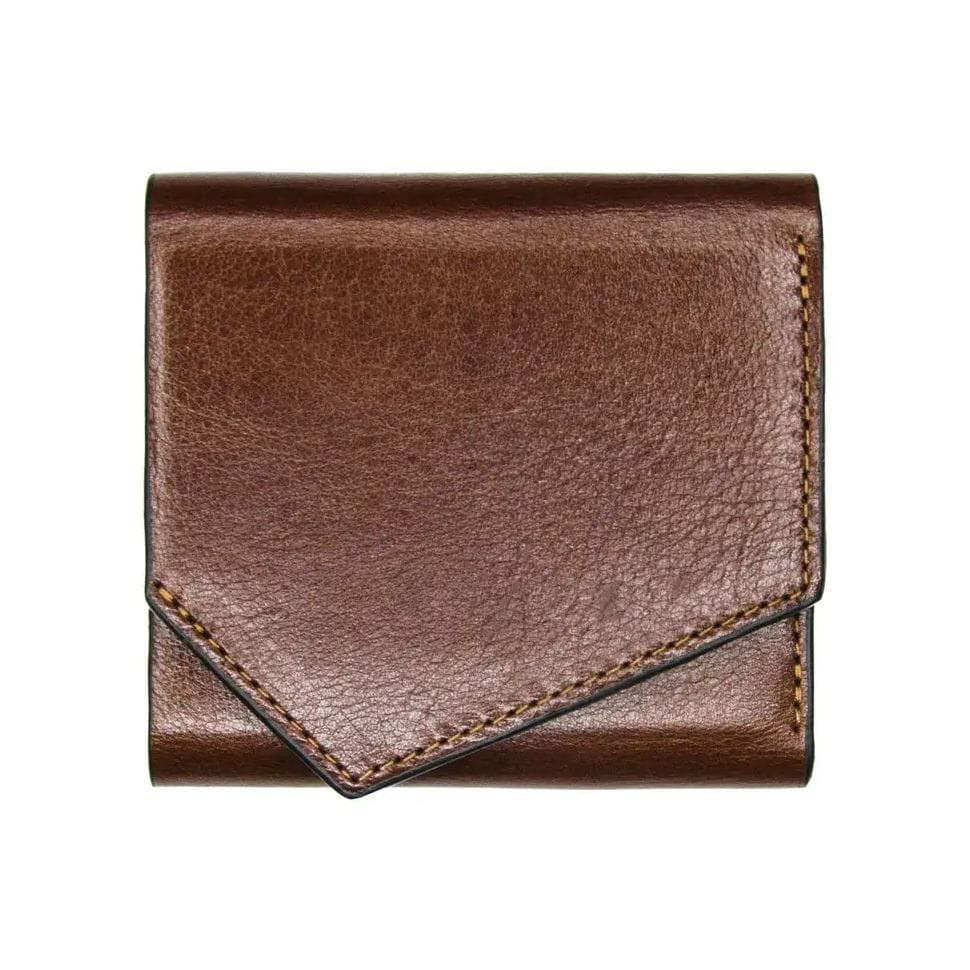 Шкіряний гаманець Mini з асиметричним клапаном 57062310 терракот