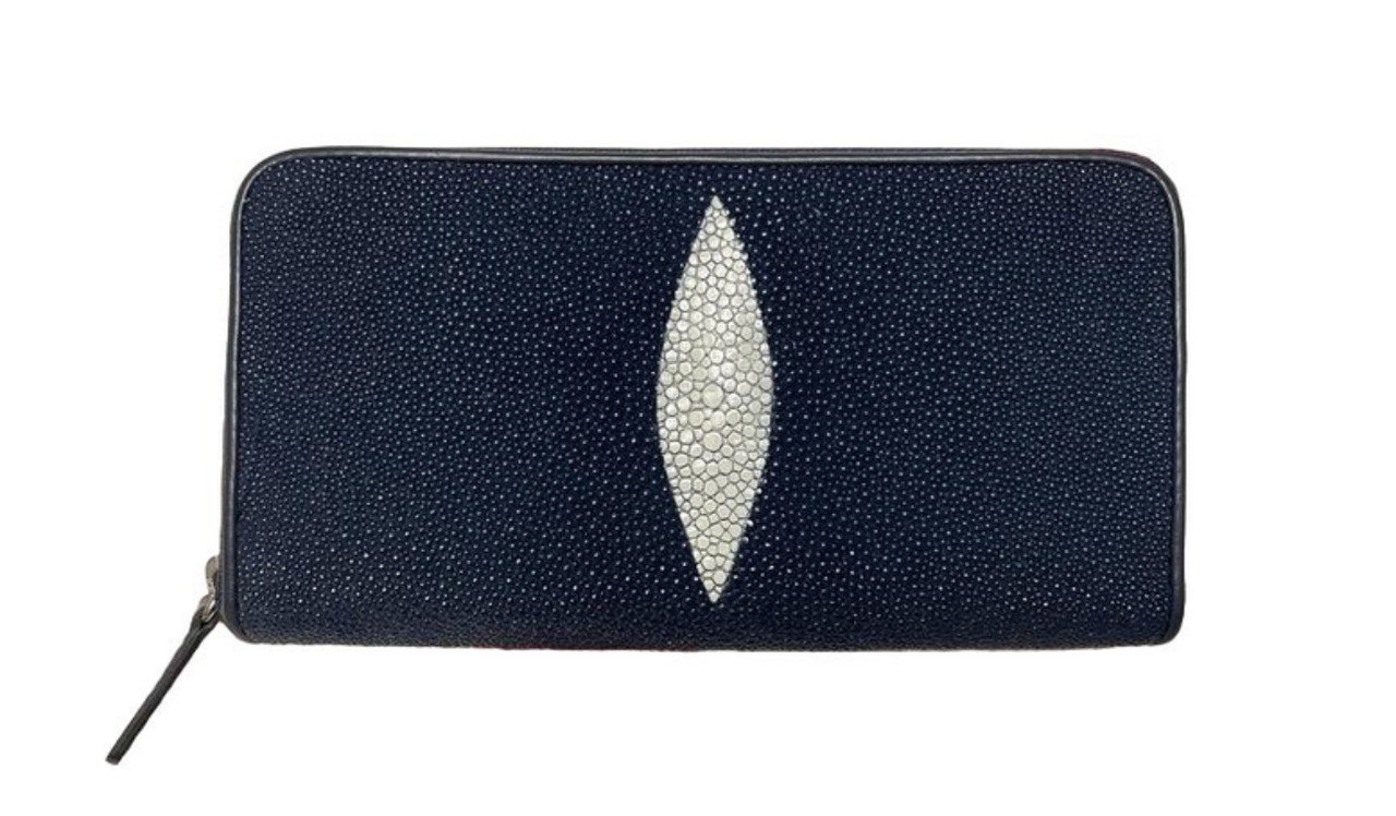 Гаманець зі шкіри ската Exotic Leather Синій (stw30_3)