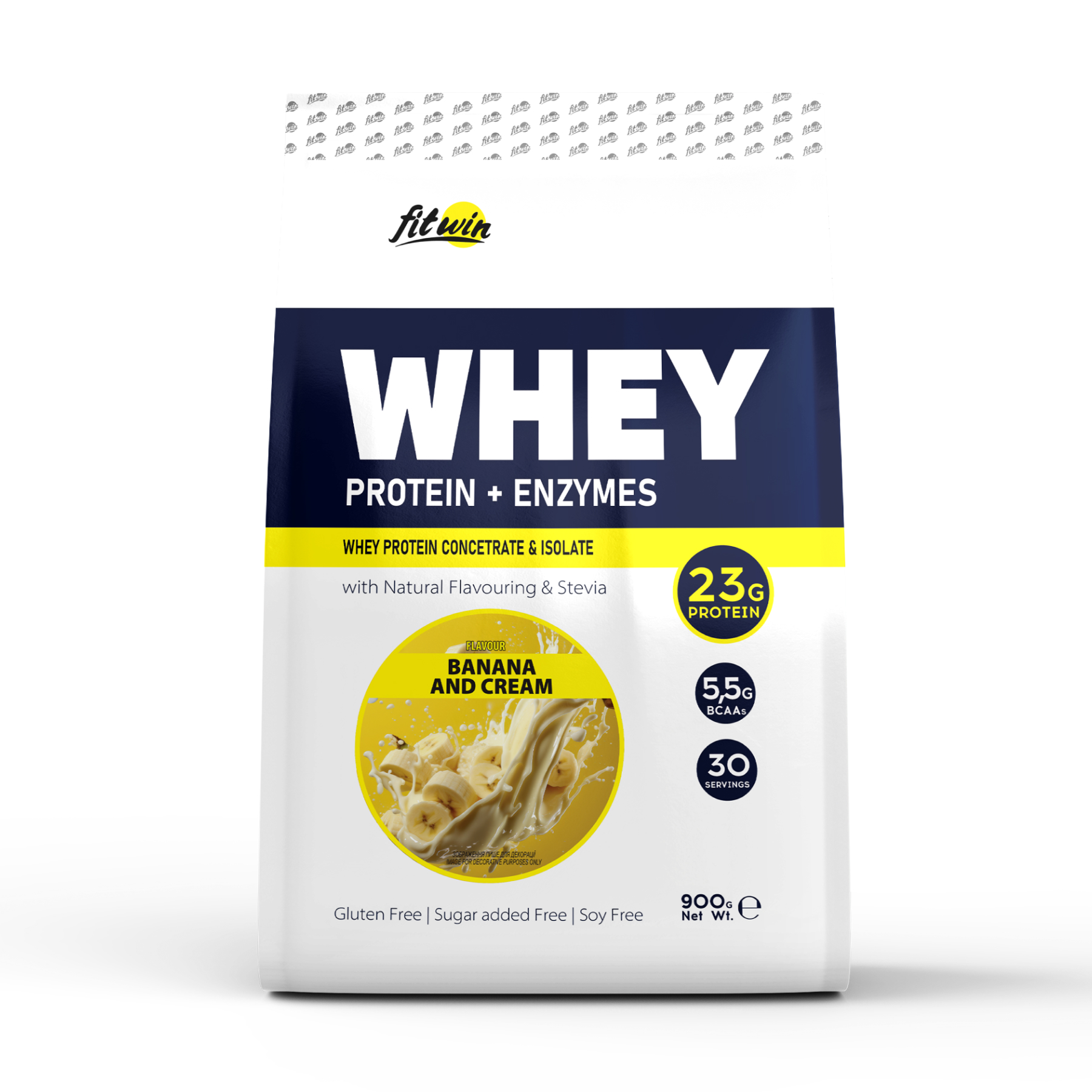 FitWin Whey, протеїн Banana & Cream, 900 г