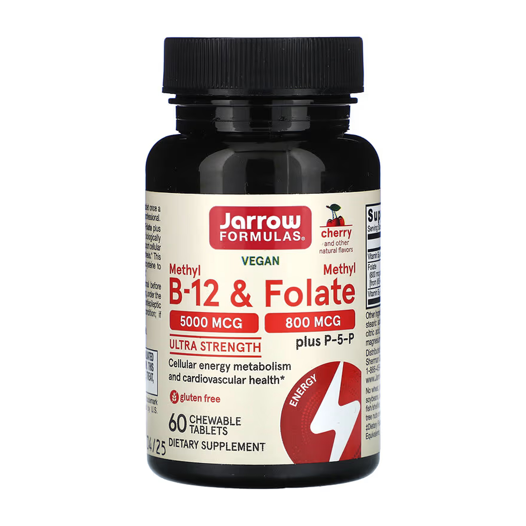 Метил B-12 та Метил Фолат, 60 таблеток, Jarrow Formulas