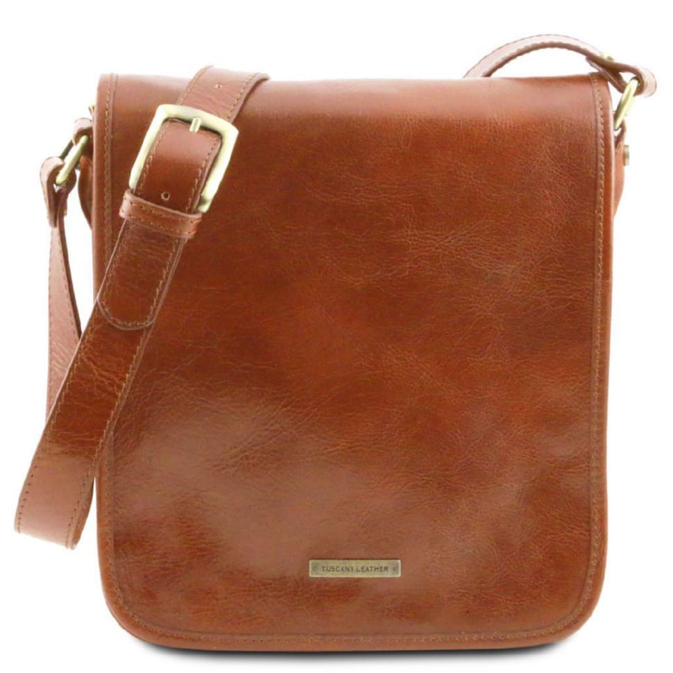 Чоловічий великий шкіряний мессенджер Tuscany Leather Messenger TL141255 (Мед)