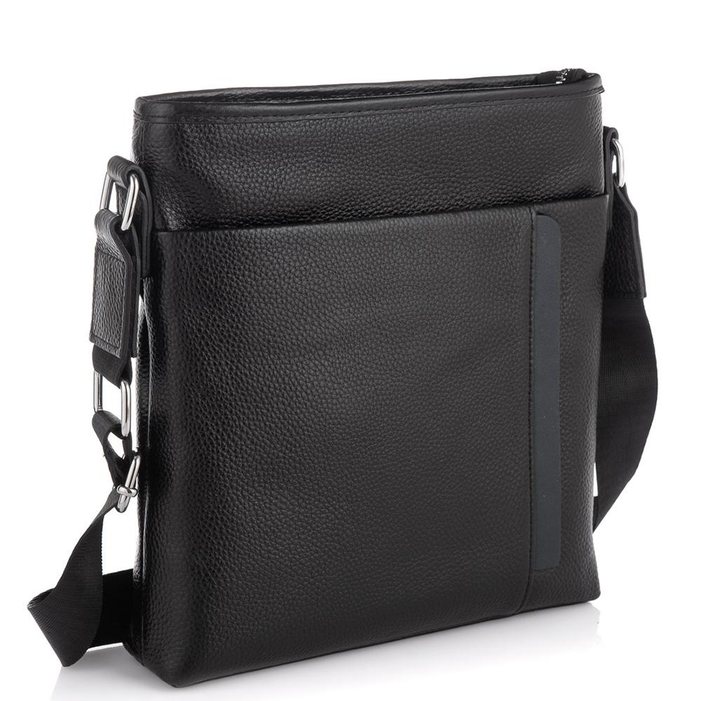 Чоловіча шкіряна сумка через плече чорна Tiding Bag A25F-9913-3A