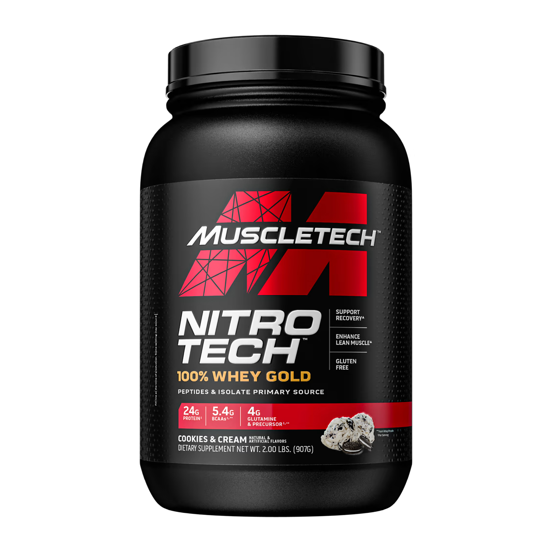 Nitro Tech 100% Whey Gold - 908g Cookies and Cream — фото 1