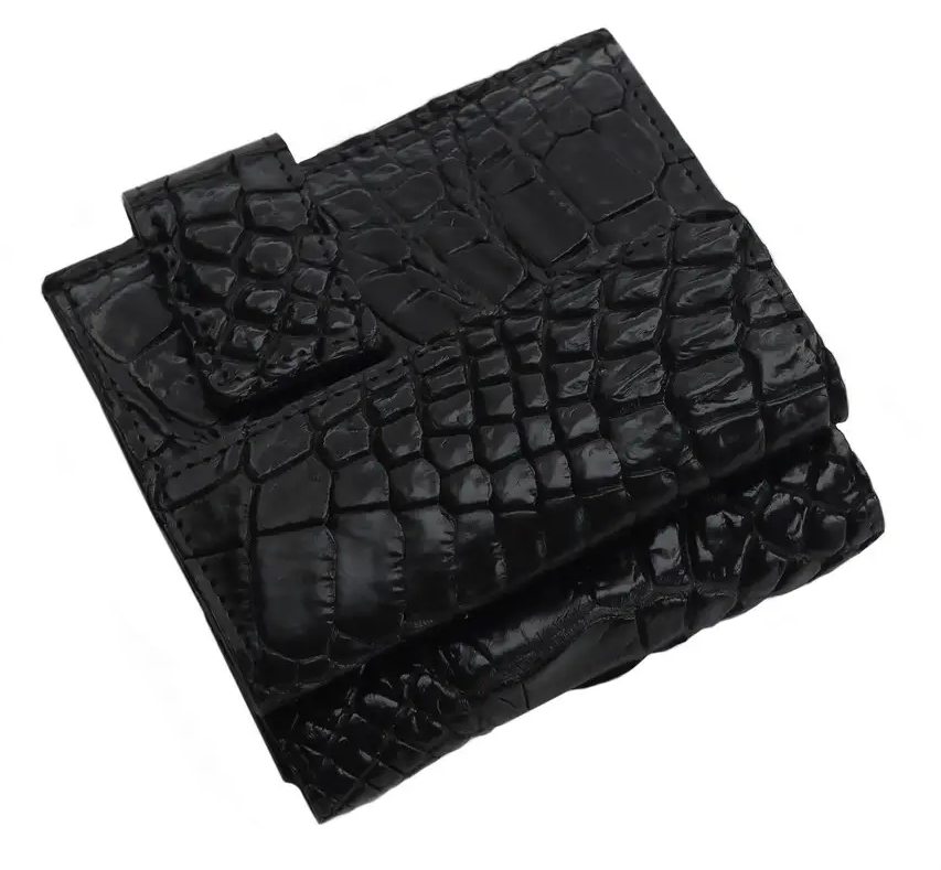 Гаманець зі шкіри крокодила Exotic Leather Чорний (cw 91)