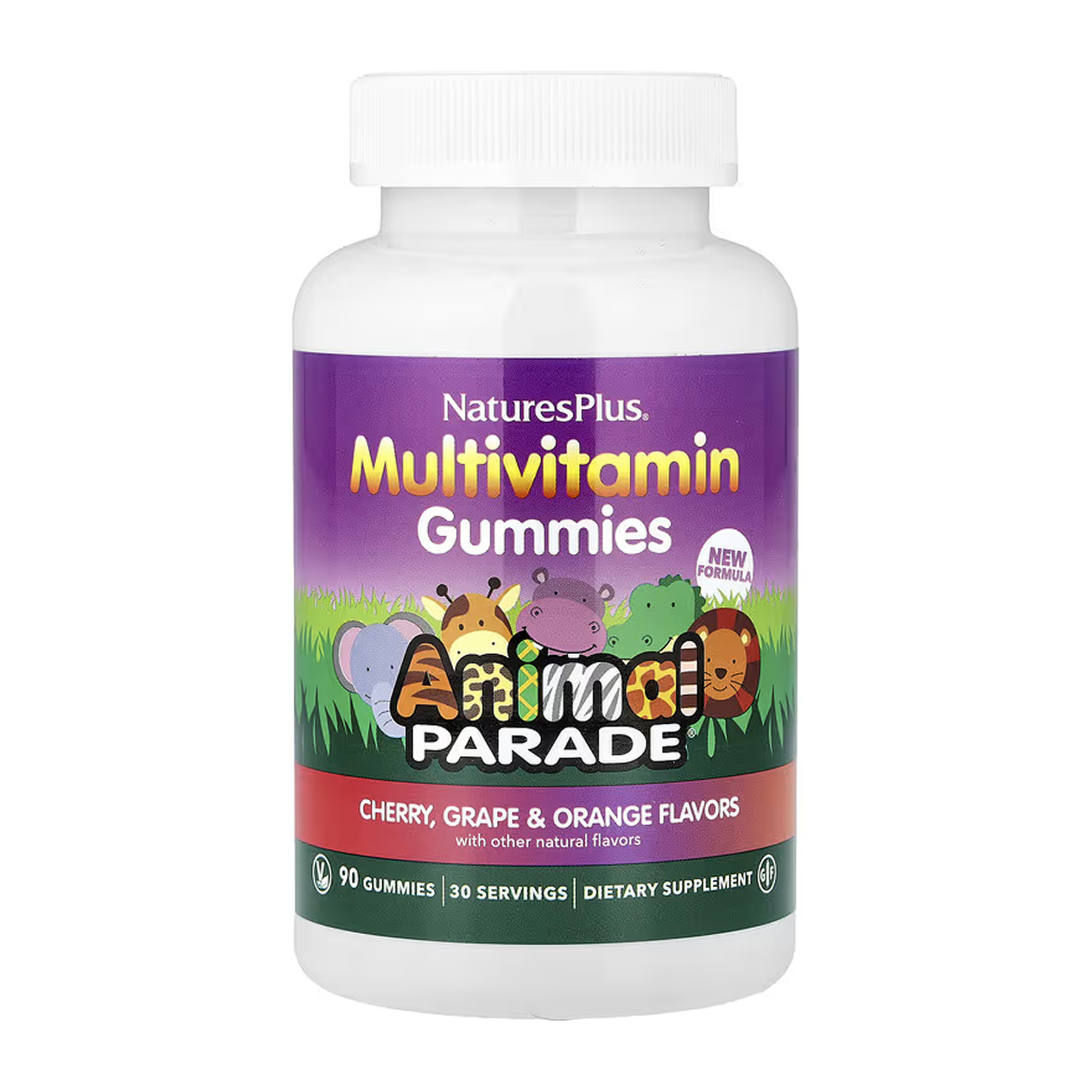 Animal Parade Multivitamin Gummies - 90 Gummies Cherry, Grape & Orange