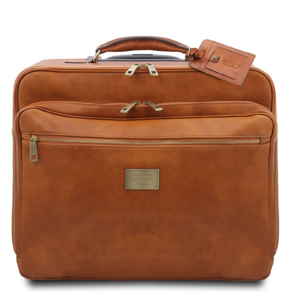 Шкіряна салонная сумка чемодан пилота Varsavia Tuscany Leather TL141888 (тілесний)