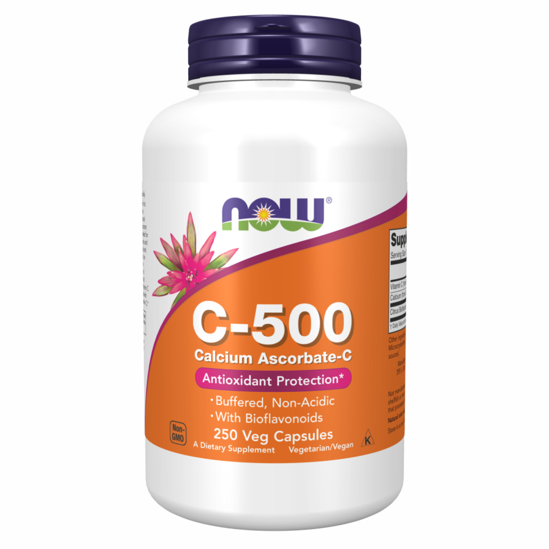 Вітамін C 500 мг аскорбат, 250 вег. капсул, Now Foods