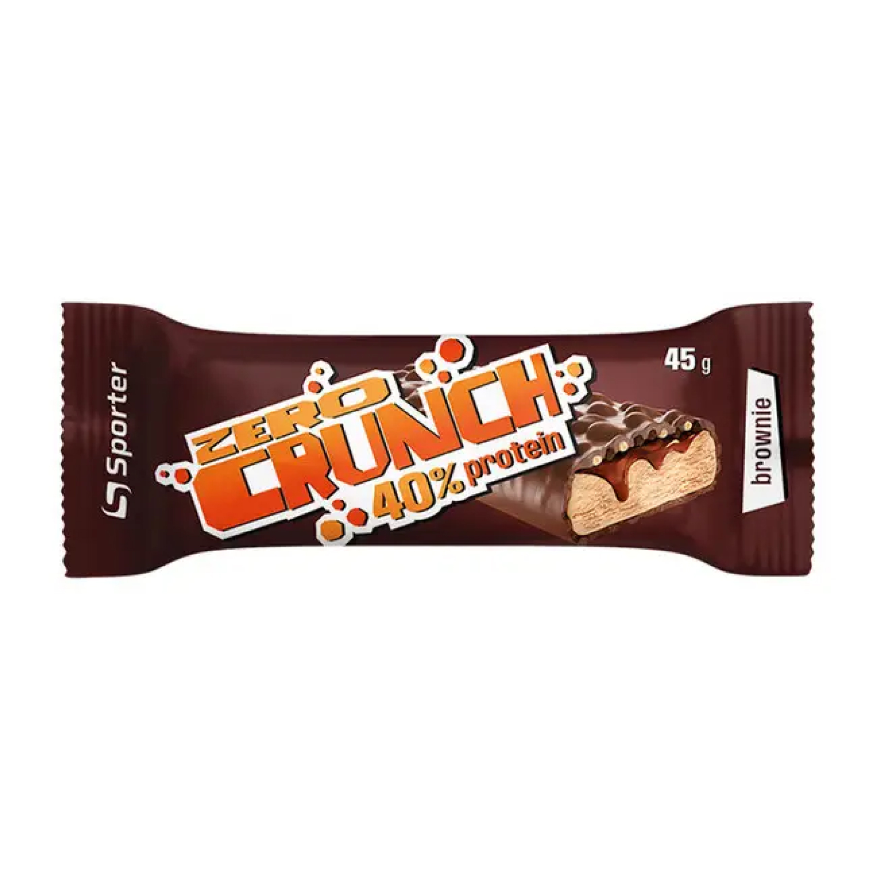 Zero Crunch 40% Protein, 24x45 г, брауні — фото 1