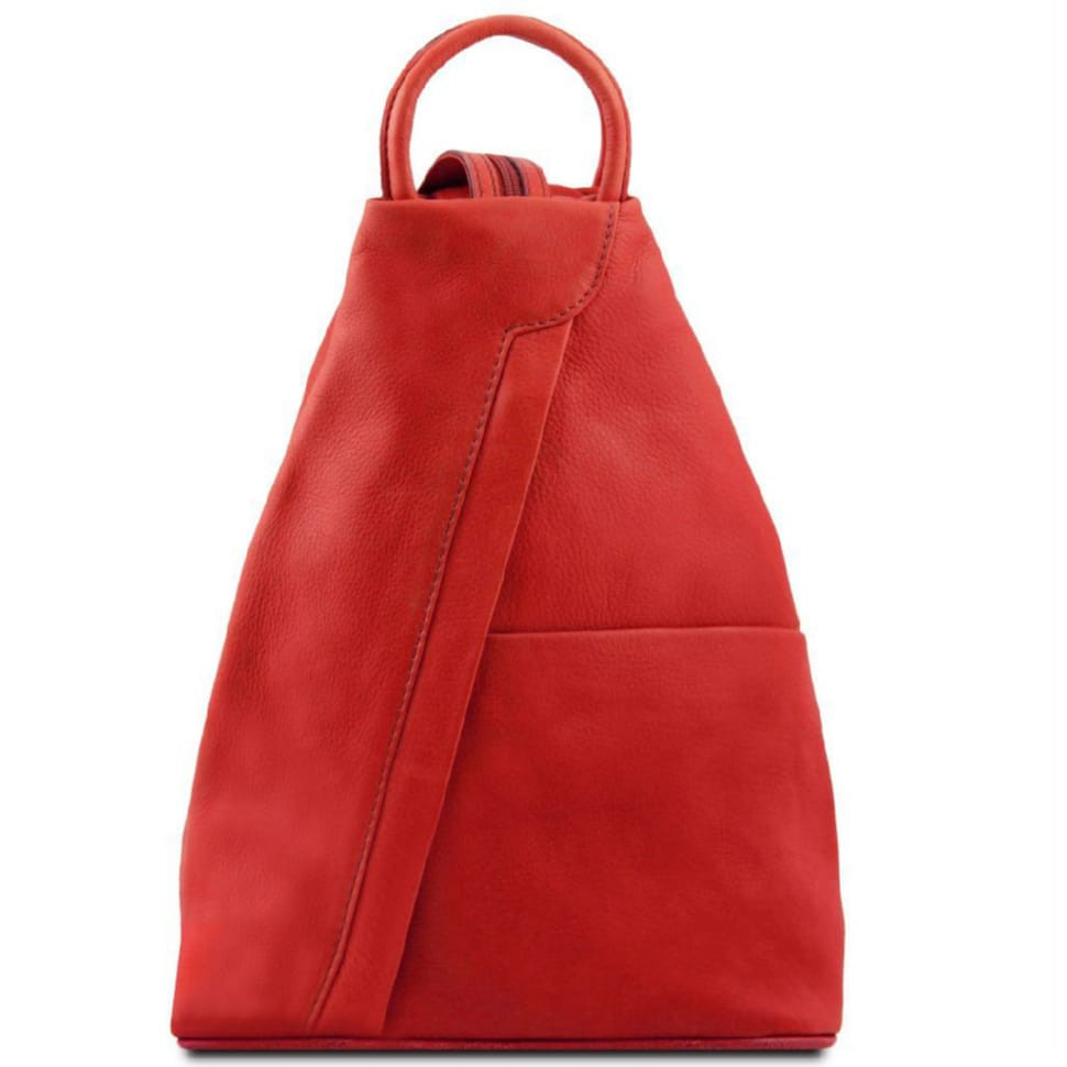 Шкіряний рюкзак Tuscany Leather Shanghai TL140963 (Lipstick Red)