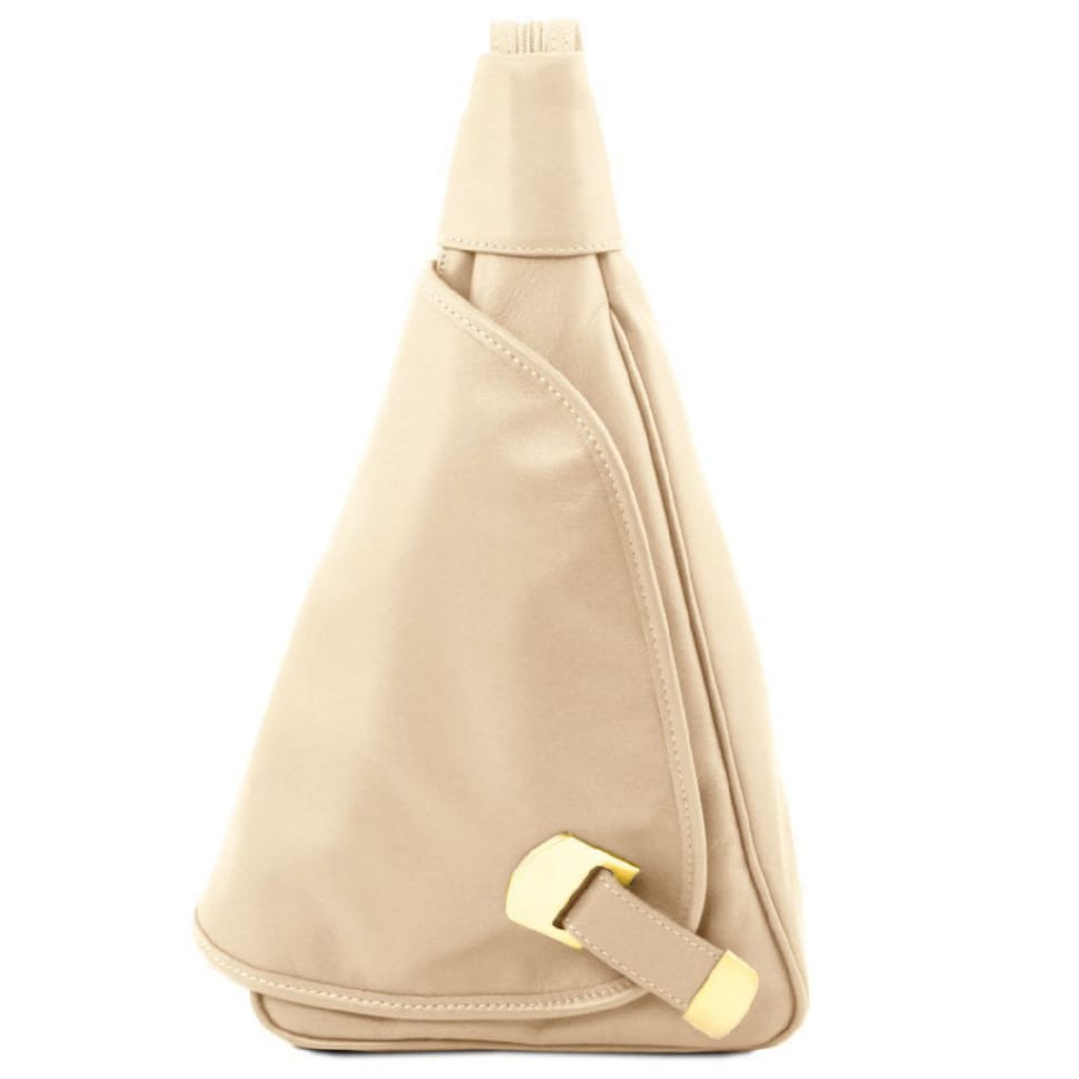 Шкіряний рюкзак на одне плече Tuscany Leather Hanoi TL140966 (бежевий)