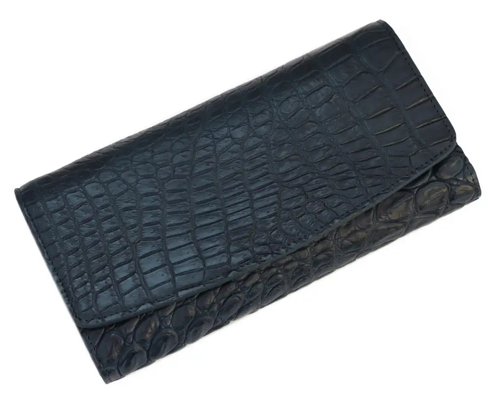 Гаманець зі шкіри крокодила Exotic Leather Синій (cw 95_1)