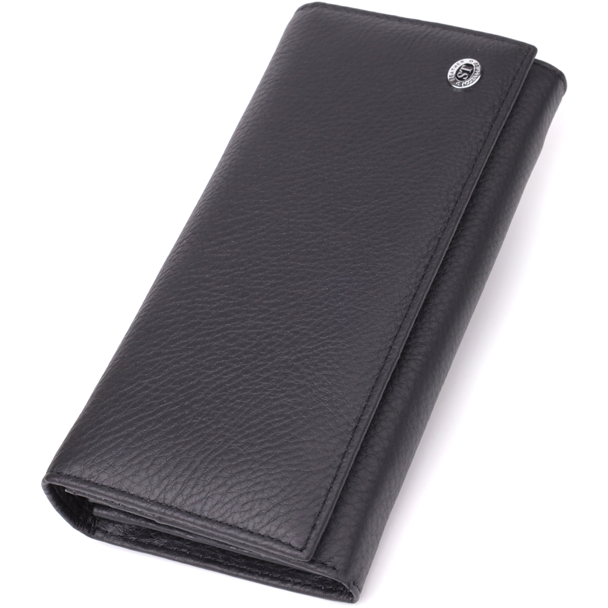 Місткий гаманець для жінок із натуральної шкіри ST Leather 23097 Чорний