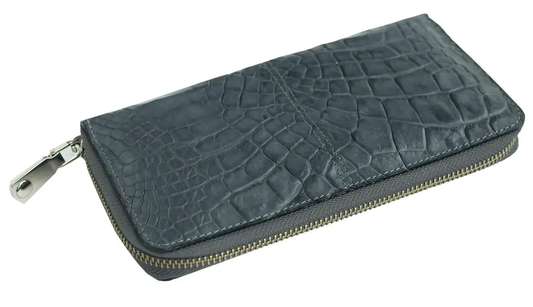 Гаманець Exotic Leather з натуральної шкіри крокодила Сірий (cw 82_2)