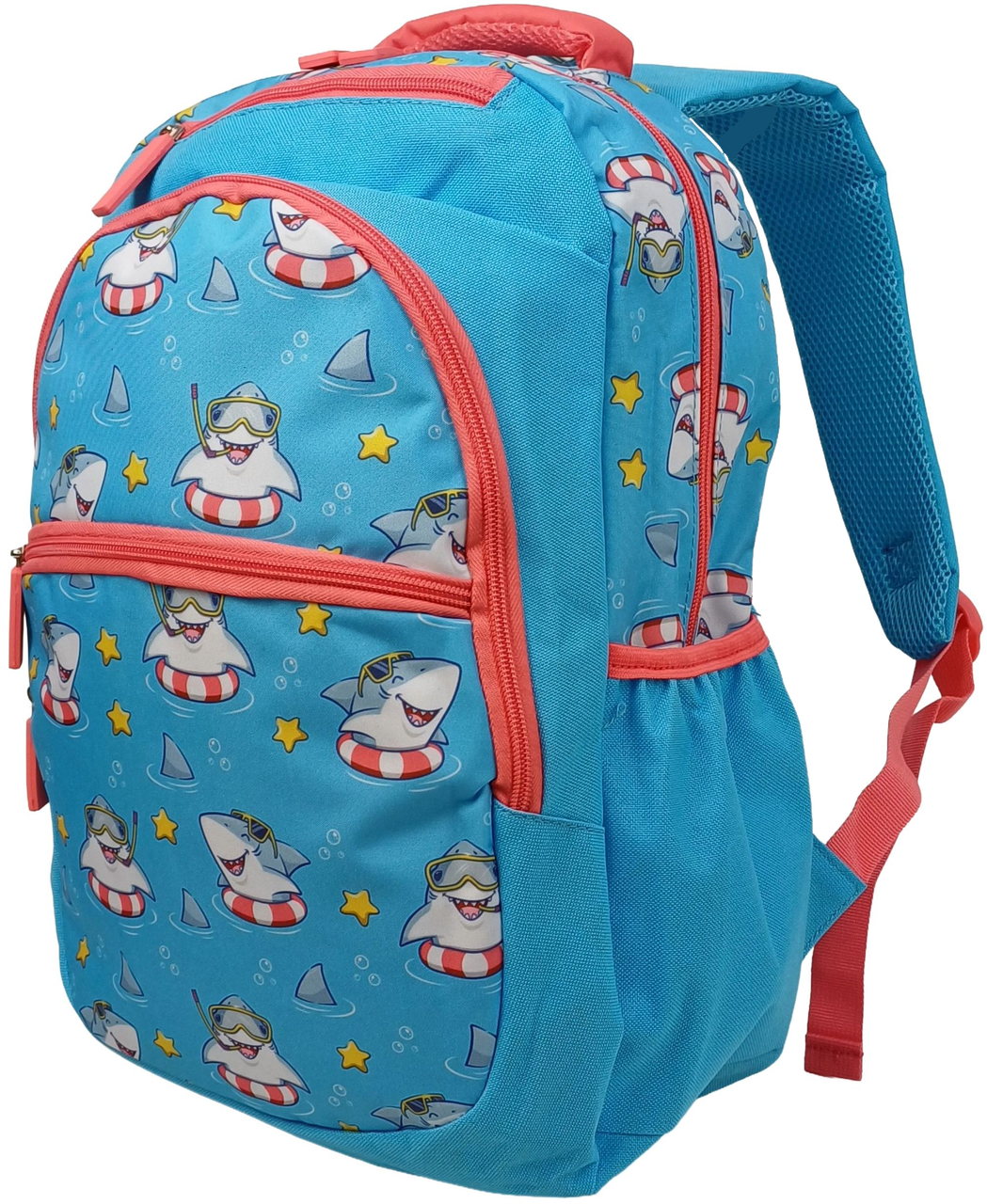 Шкільний рюкзак 19L Riciclo Schulrucksack блакитний з акулами