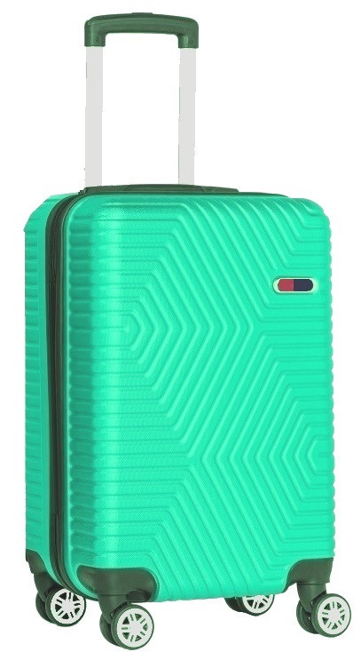 Малый пластиковый чемодан на колесах 45L GD Polo cалатовый