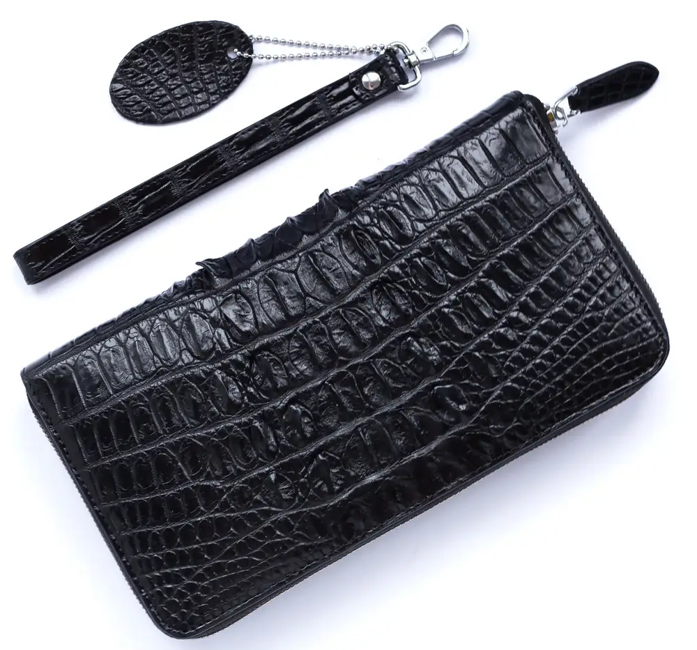 Барсетка зі шкіри крокодила на змійці Exotic Leather Чорна (cb 03_1) — фото 1