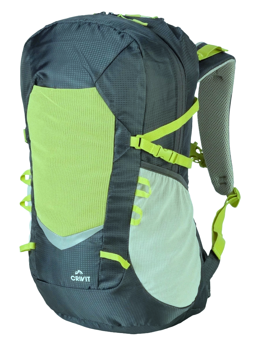 Спортивний рюкзак з дощовиком 30L Crivit сірий з жовтим