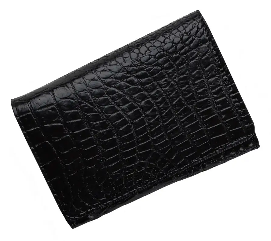 Гаманець жіночий зі шкіри крокодила Exotic Leather Чорний (cw108)