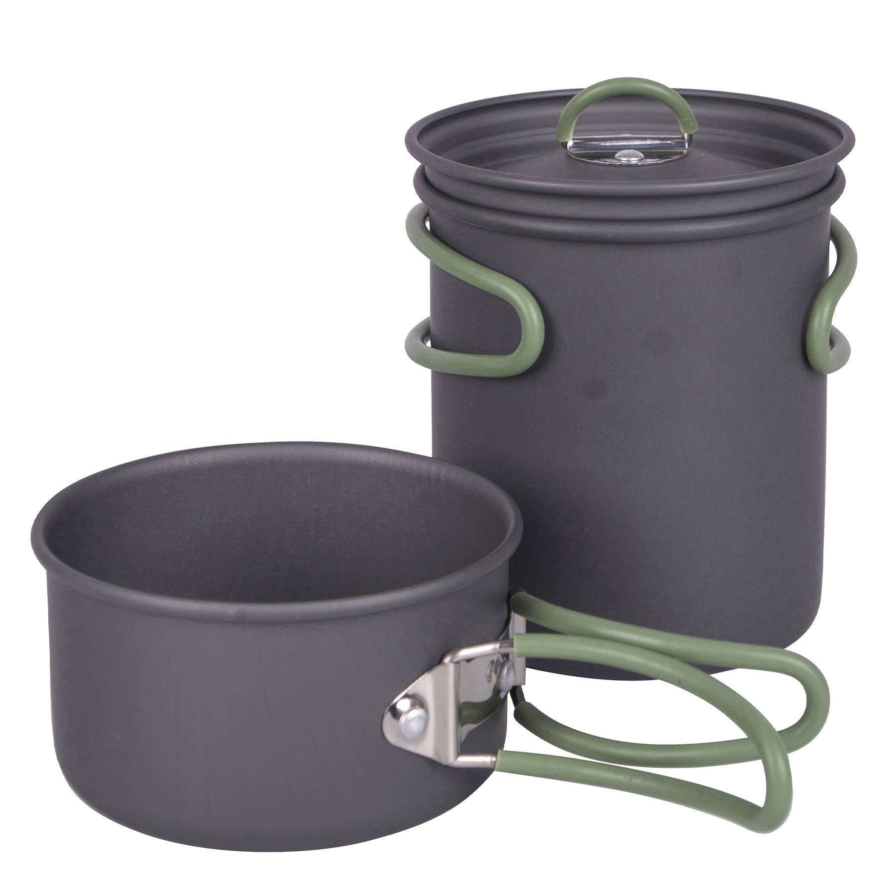 Набір посуду Bo-Camp Explorer 2 Pieces Hard Anodized Anthracite / Green (2200240) — фото 1