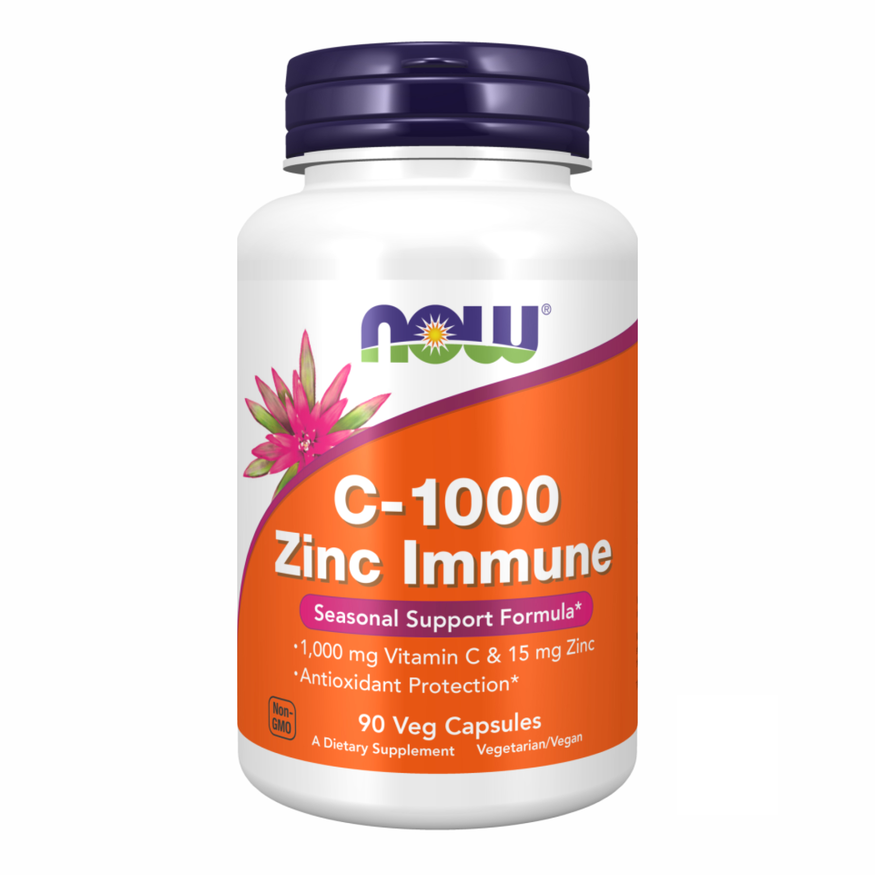 Вітамін C 1000 мг з цинком, 90 вег. капсул, Now Foods