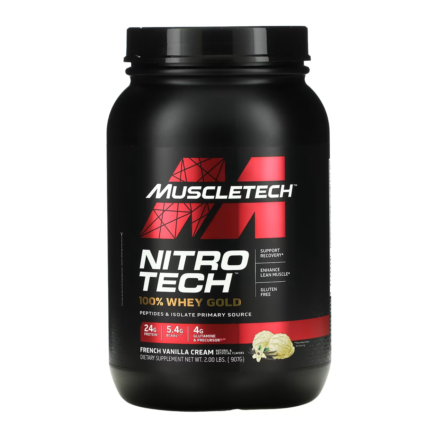 Nitro Tech 100% Whey Gold - 908g French Vanilla Cream — фото 1