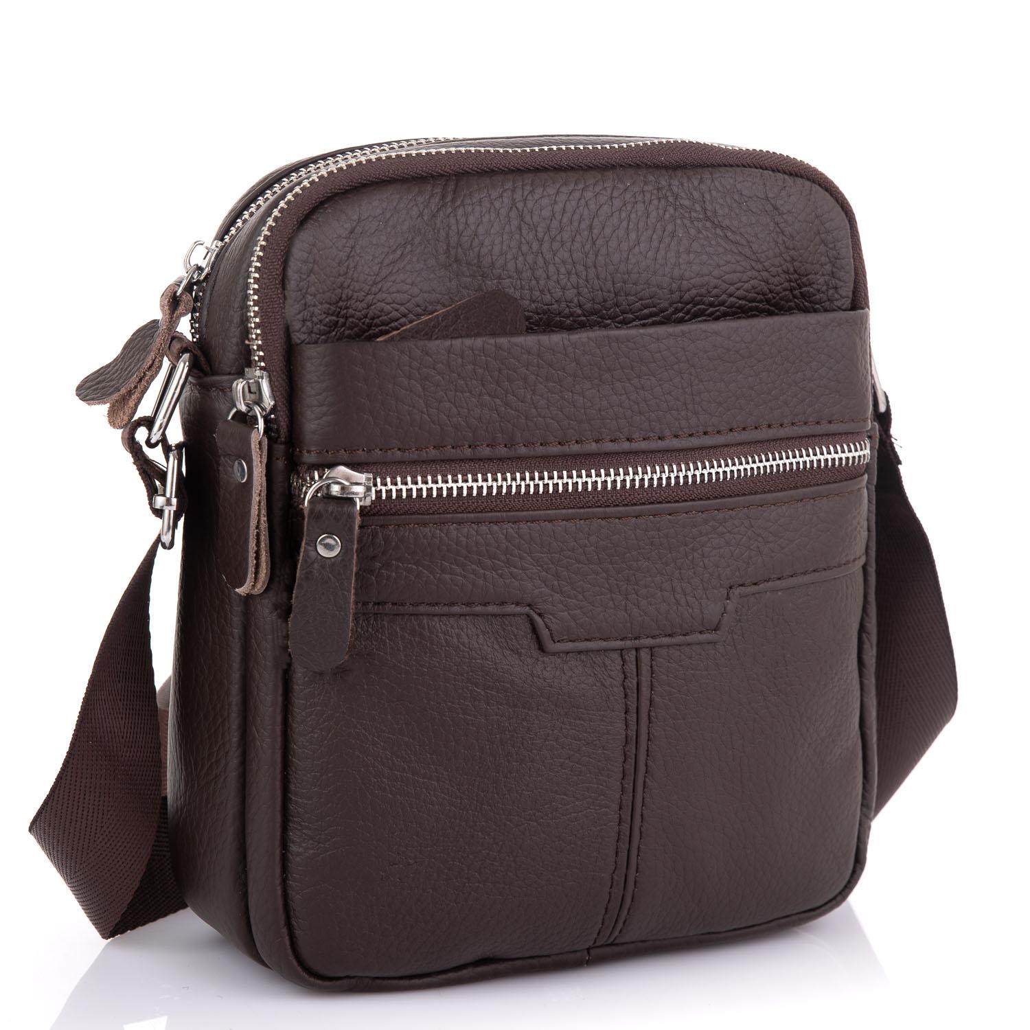 Сумка шкіряна чоловіча коричнева Tiding Bag A25F-6625B