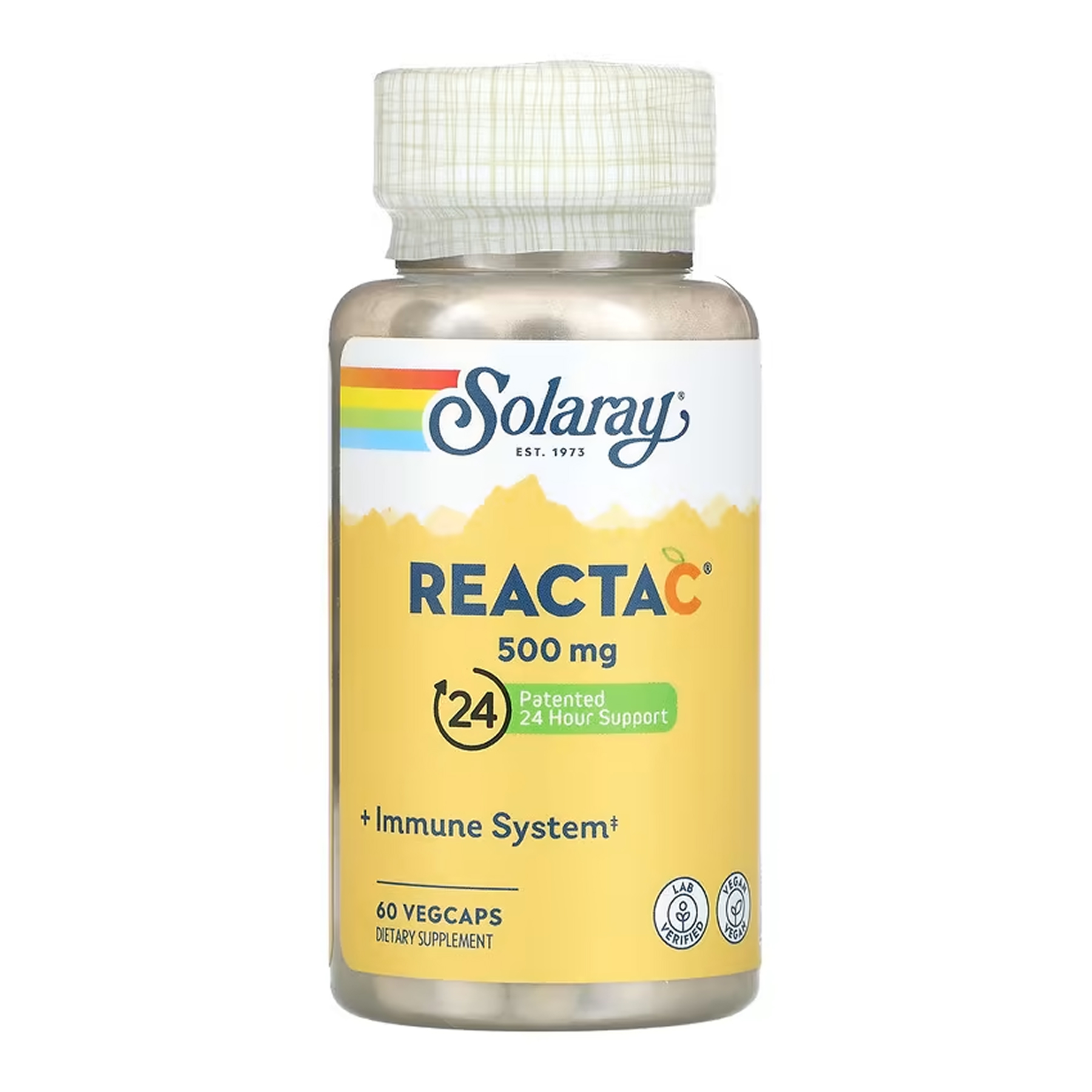 Reacta-C, 500 мг, 60 вег. капсул, Solaray