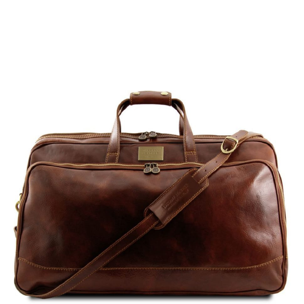 Шкіряна дорожня сумка на колесах - малий розмір Tuscany Leather Bora Bora TL3065 (коричневий)