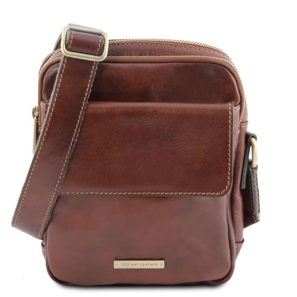 Сумка чоловіча шкіряна через плече LARRY TL141915 TUSCANY LEATHER (коричневий)