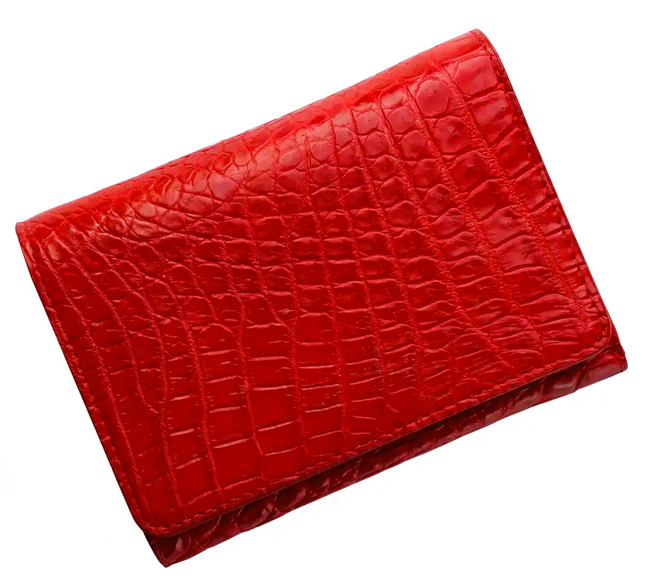 Гаманець жіночий зі шкіри крокодила Exotic Leather Червоний (cw106)