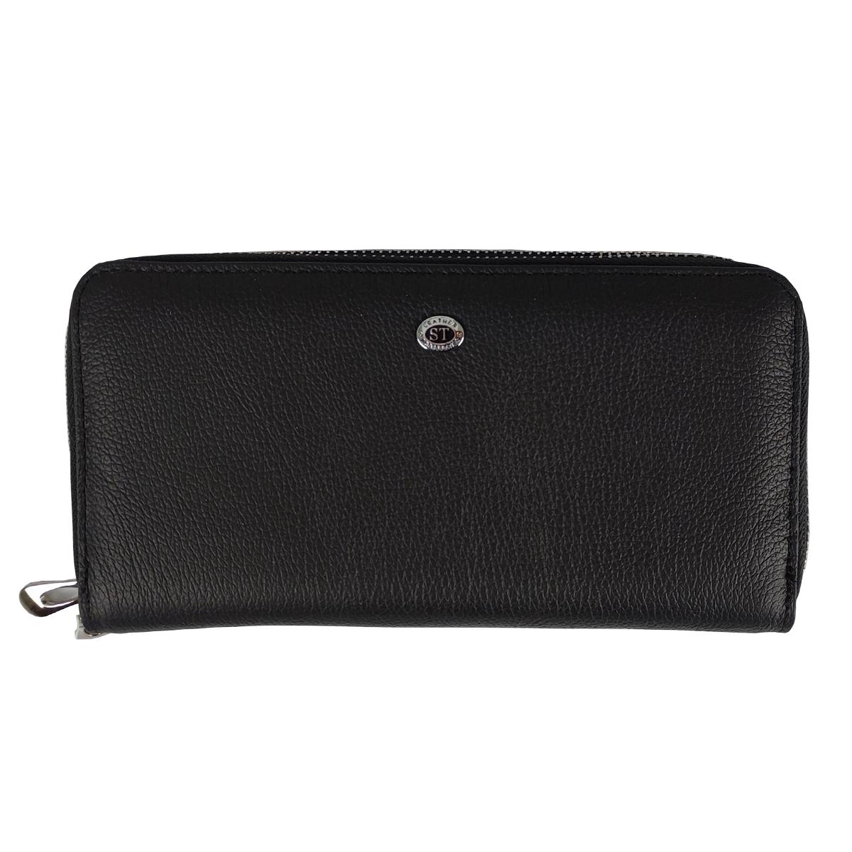 Клатч чоловічий чорний LEATHER ACCESSORIES BST-ST126BA
